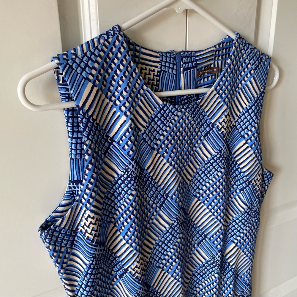 J. Mclaughlin Devon Blue Micro Plaid Sheath Sleev… - image 4